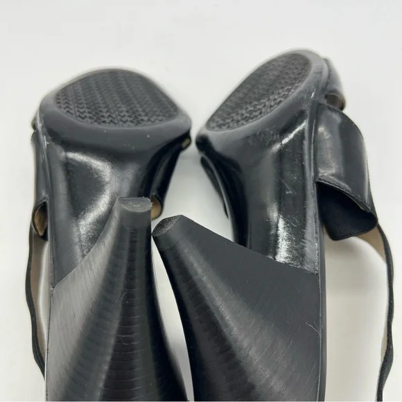 Michael Kors Odette Black Strappy Open Toe Sandals Elastic Cone Heel Size 9 US - Picture 7 of 13